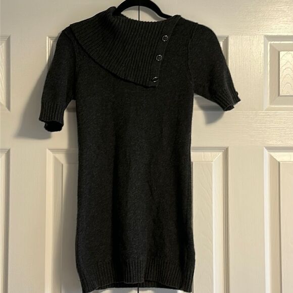 Magaschoni Women’s Dark Grey Short-sleeve Sweater Dress - Picture 1 of 8